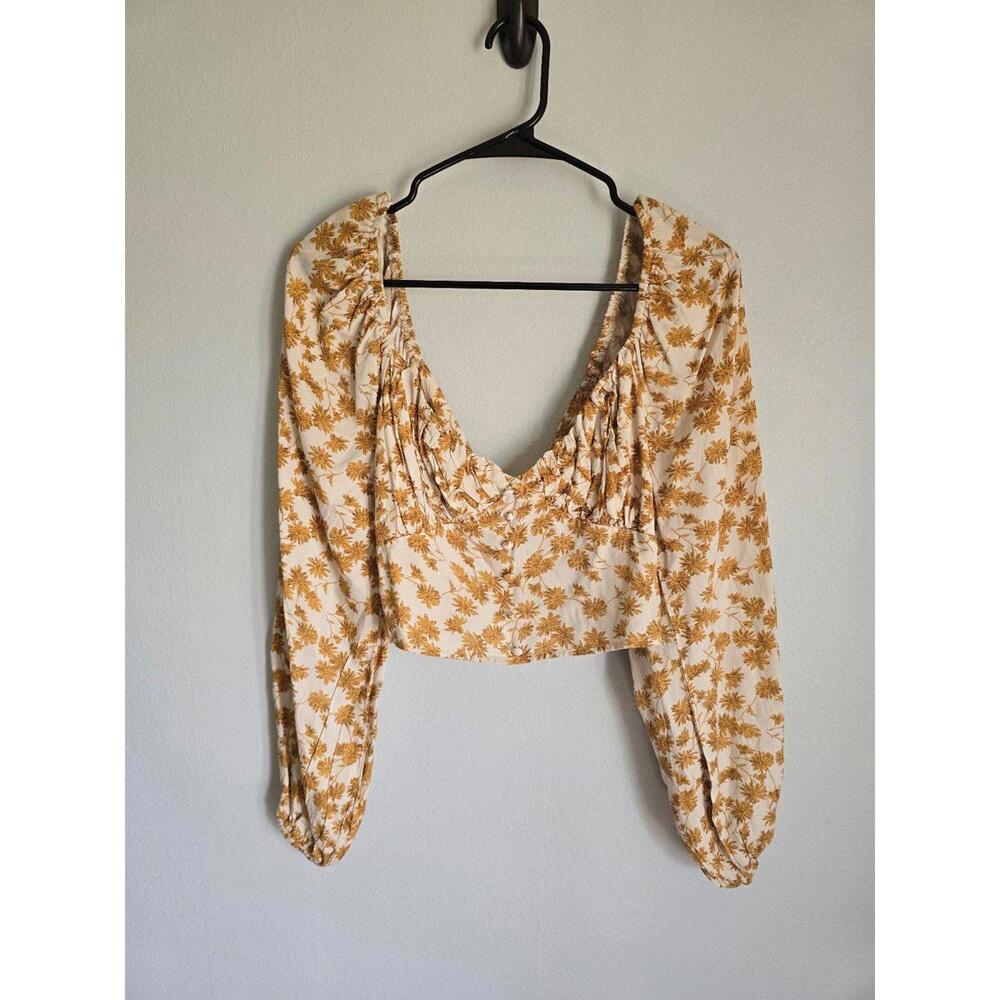 Lush Sunflower Crop Open Back Top (M)